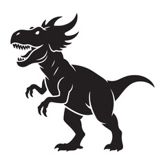 icon style  dinosaur silhoutte in white backraun
