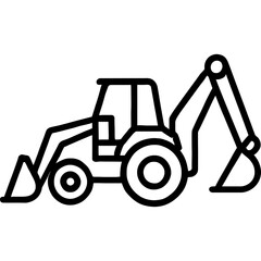 Naklejka premium Minimal vector backhoe icon design