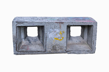 Reinforced concrete foundation block isolate on a white background.
