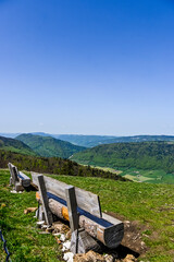 Weissenstein, Hausberg, Aussichtspunkt, Wanderweg, Holzbank, Röti, Hasenmatt, Mittelland, Jura,...
