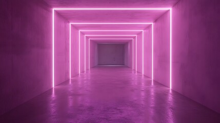 Obraz premium Neon Pink Corridor