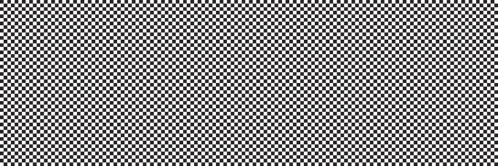 Black and white checkerboard pattern background. Classic checkered race flag car finish line or start line. Flat vector illustration isolated on white background.
