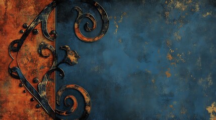 Ornate, textured background with contrasting colors