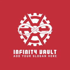 infinity tech logo design vector