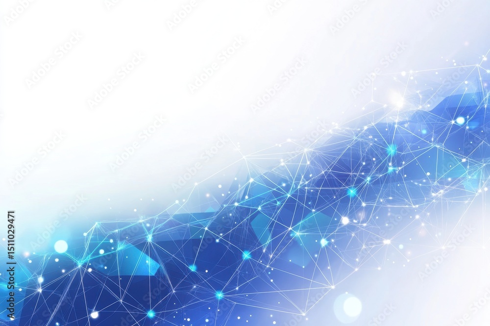 Poster blue technology background with geometric elements, white space at the top for text abstract vector 