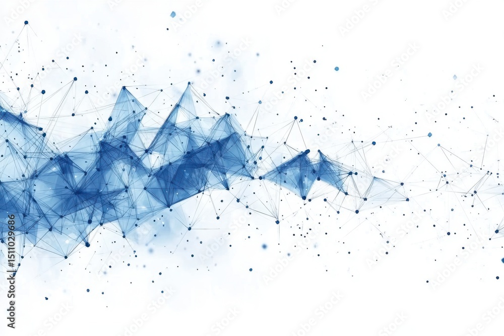 Fototapete blue technology background with geometric shapes and white space for text a blue digital tech patter