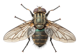 A full-body image of a horsefly, wide wings, thick body, detailed textures ,isolated on transparent background.
