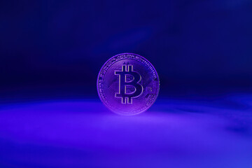 Mystical Bitcoin in Hazy Light Symbol of Digital Wealth