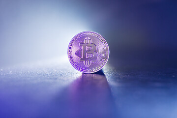 Backlit Golden Bitcoin Abstract Financial Symbol