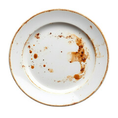 Empty plate with food remnants, showcasing a finished meal and clean eating concept