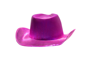 beautiful cowboy hat in bubblegum pink color on neutral background