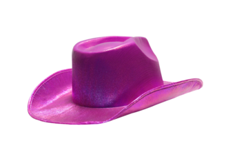 beautiful cowboy hat in bubblegum pink color on neutral background