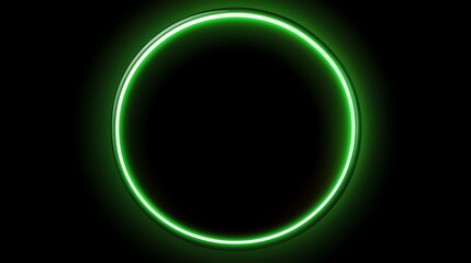 Obraz premium Bright green neon circle