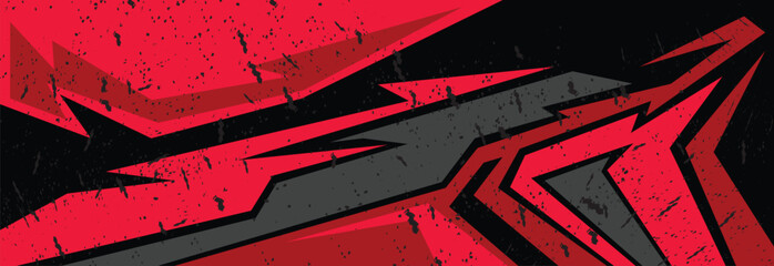 Abstract banner design red vector, dynamic sporty horizontal background template for your business.