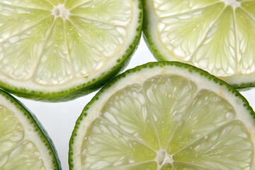Fresh Lime Slices Close-Up Background