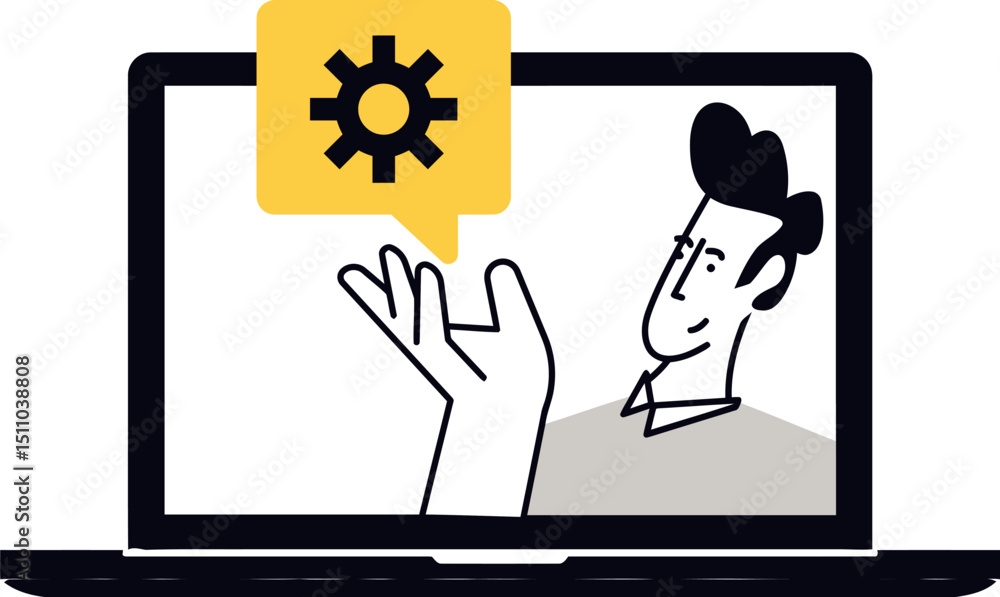 Poster laptop settings configuration setup process system technology computer support service online assist