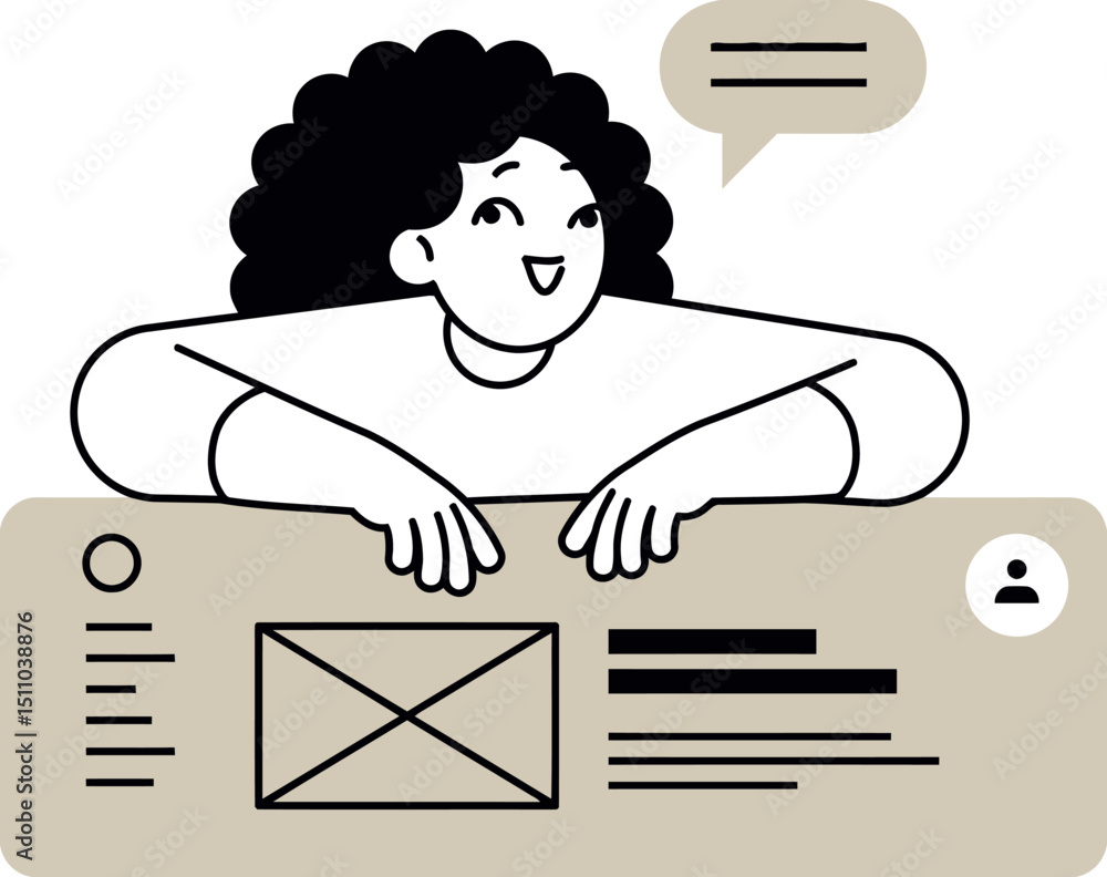 Poster illustration character communication design graphic interface user message person website ui ux chat