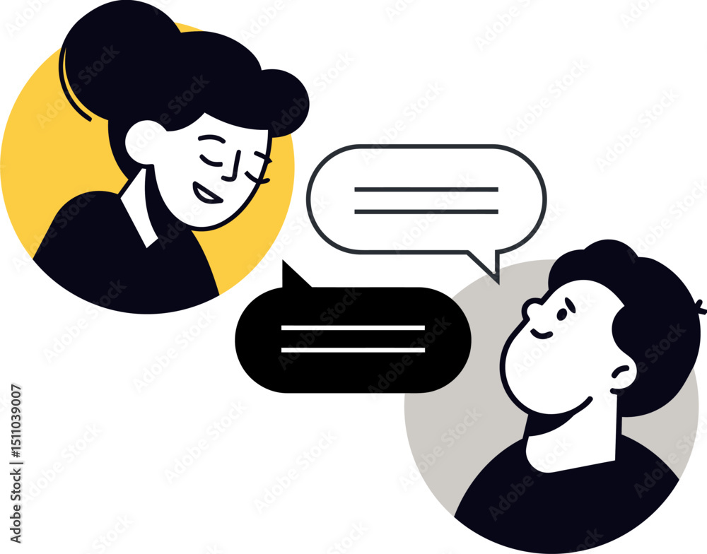 Poster communication conversation dialogue discussion equality expression interaction people talking vector