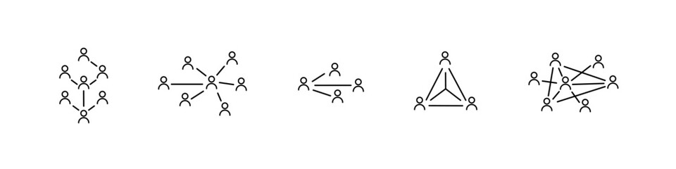 Networking icon. Network vector set. Connection team structure icon set. Group connect line design sign. Network sharing icon set.