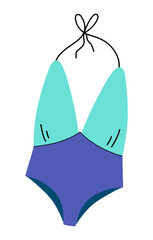Swimsuit. Summer vacation ladies clothes. Bikini sketch. Swimwear fashion.