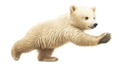 Playful Baby Bear Stretching in Bright Soft Fur