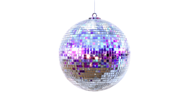 Reflective Disco Ball Hanging – Party Decor Element with Purple Highlights