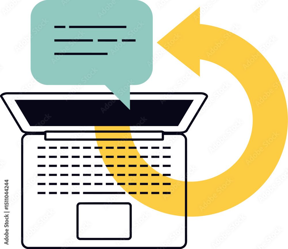 Poster laptop communication feedback loop review cycle process workflow iteration improvement system online