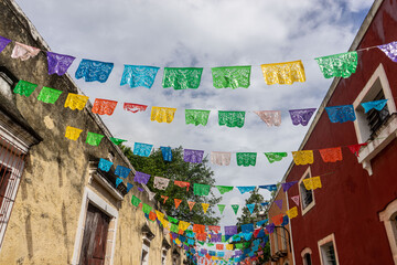 View of the colonial old town of Valladolid, Yucatan, Mexico
