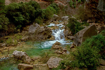 Río Guadalquivir por la Cerrada del Utrero, en el parque natural de Cazorla, Segura y Las Villas.