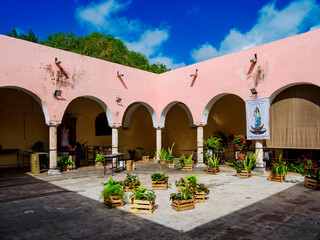Candelaria Church, cloister, Valladolid, Yucatan State, Mexico