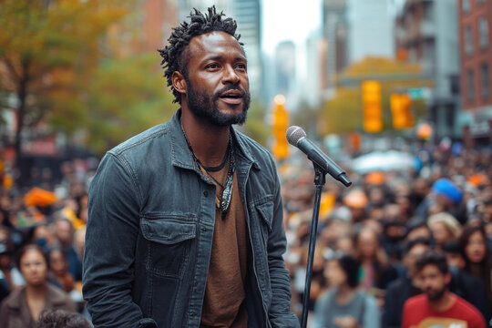 Man with dread hair.