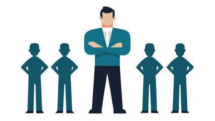 Vector illustration of diverse business people symbolizing teamwork and success within a company office setting