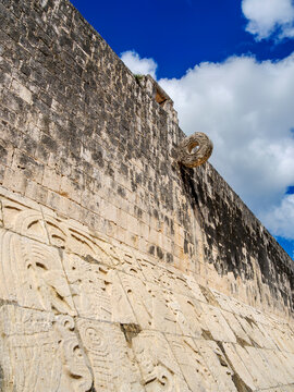 Relief at The Great Ball Game Court, Chichen Itza, Yucatan State, Mexico