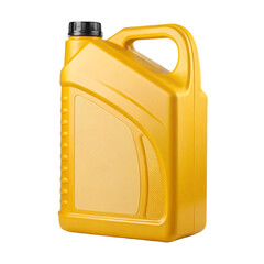 Blank Yellow Motor Oil Container Isolated on Transparent Background