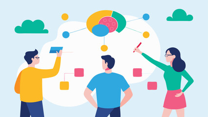 Young man engages in a digital marketing concept, connecting with a shopping cart icon on a mobile device