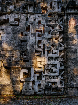 Structure II, detailed view, Central Plaza, Chicanna Archaeological Site, Campeche State, Mexico