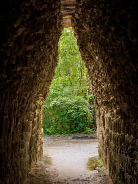 Passageway between the Structure IV Annex and Structure VIII, Becan Archaeological Site, Campeche State, Mexico