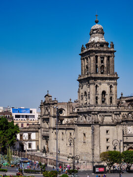 Metropolitan Cathedral, elevated view, Zocalo or Constitution Square, Mexico City, Mexico