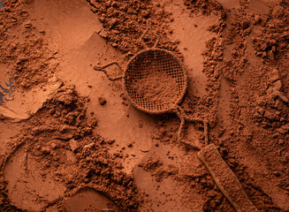 Cocoa powder chocolate texture background