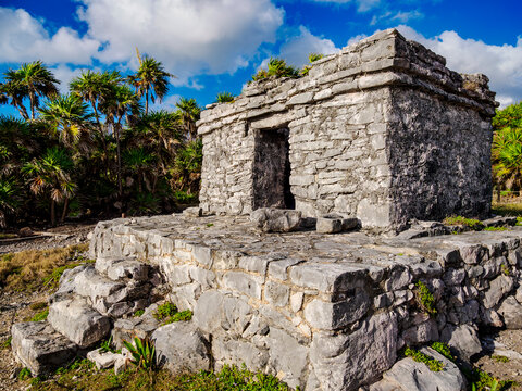 Temple 54, Tulum Archeological Site, Quintana Roo State, Mexico