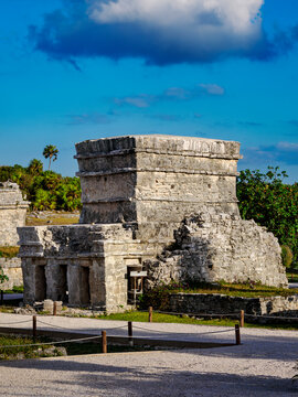 Temple of the Frescos, Tulum Archeological Site, Quintana Roo State, Mexico
