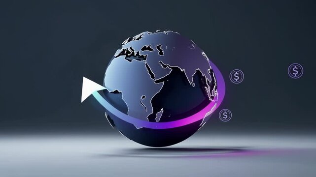 Minimalistic Globe and Arrow Cashback Illustration