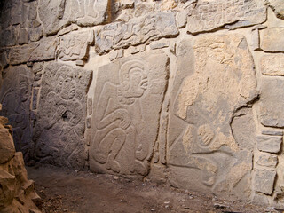 Gallery of The Dancers, Monte Alban Archaeological Site, Oaxaca State, Mexico