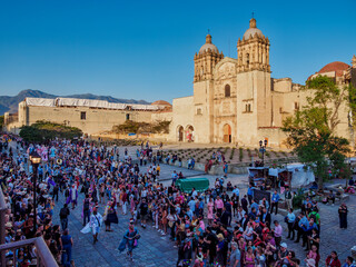 Carnival Parade in front of The Church and Convent of Santo Domingo de Guzman, Oaxaca de Juarez, Oaxaca State, Mexico