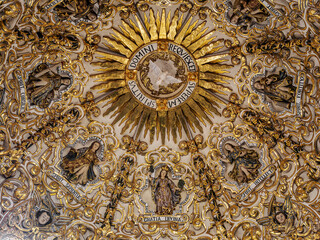 Chapel of the Rosario, interior detail, Santo Domingo de Guzman Church, City of Puebla, Puebla State, Mexico
