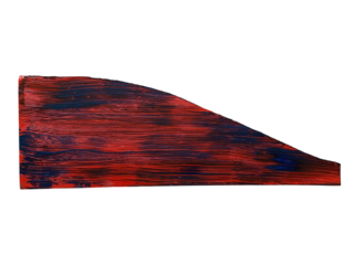 Colorful abstract geometric shape with vibrant red and blue hues on transparent background