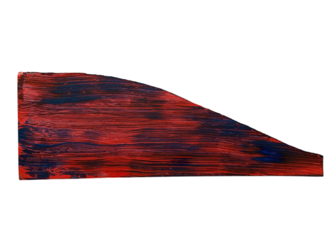 Colorful abstract geometric shape with vibrant red and blue hues on transparent background