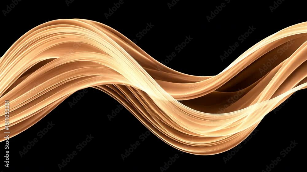 Poster abstract wave design in warm tones showcases fluidity and movement, with smooth lines that evoke ele