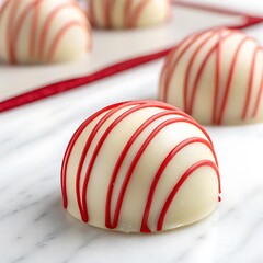 Red and white striped peppermint candy canes decorate a festive Christmas celebration
