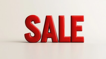 Bold Deal: Bright Red "SALE" Text on Clean White Background


